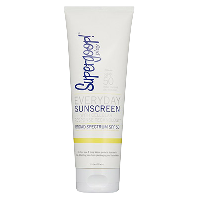 a tube of Supergroop Play Everyday Sunscreen