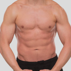 Naked torso of an athletic man.